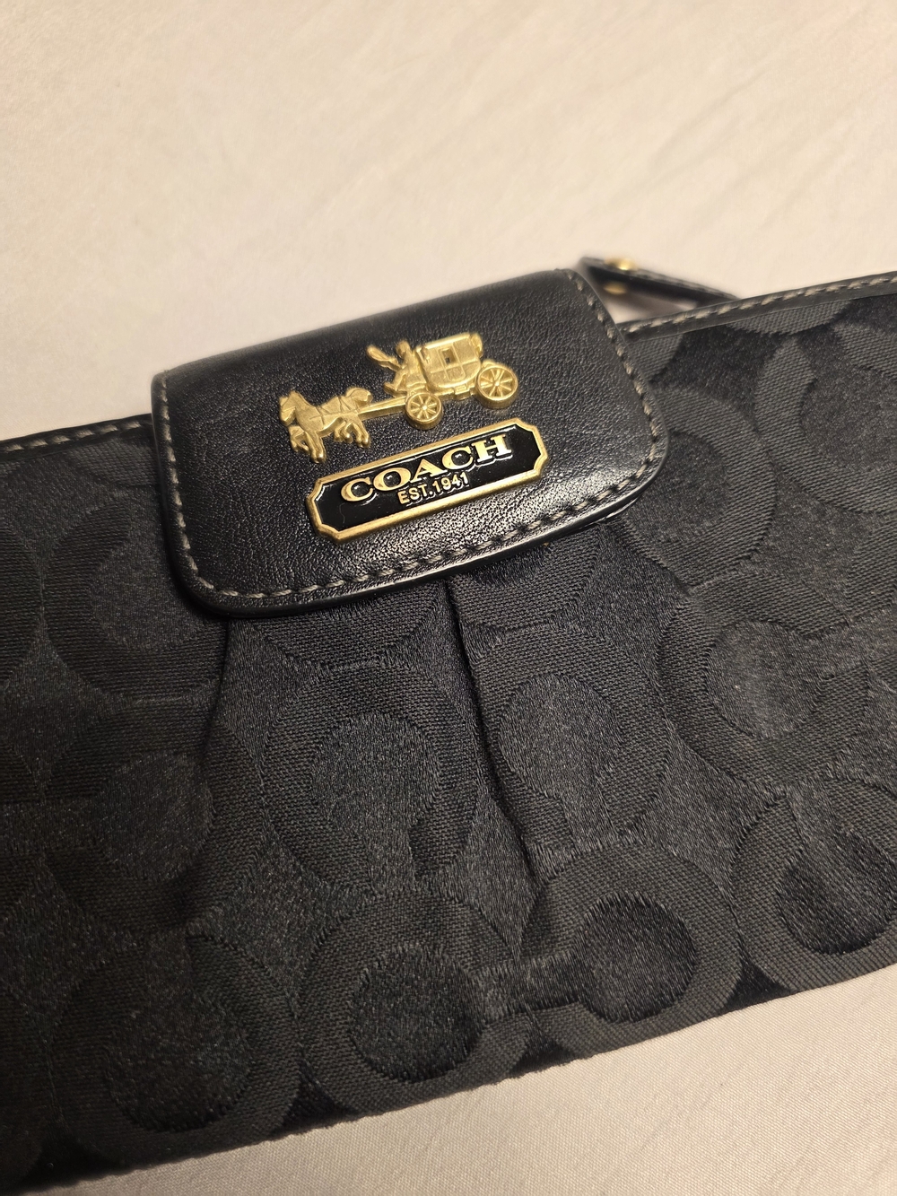 COACH Madison Slip Op Art Wallet Black - Picture 2 of 6